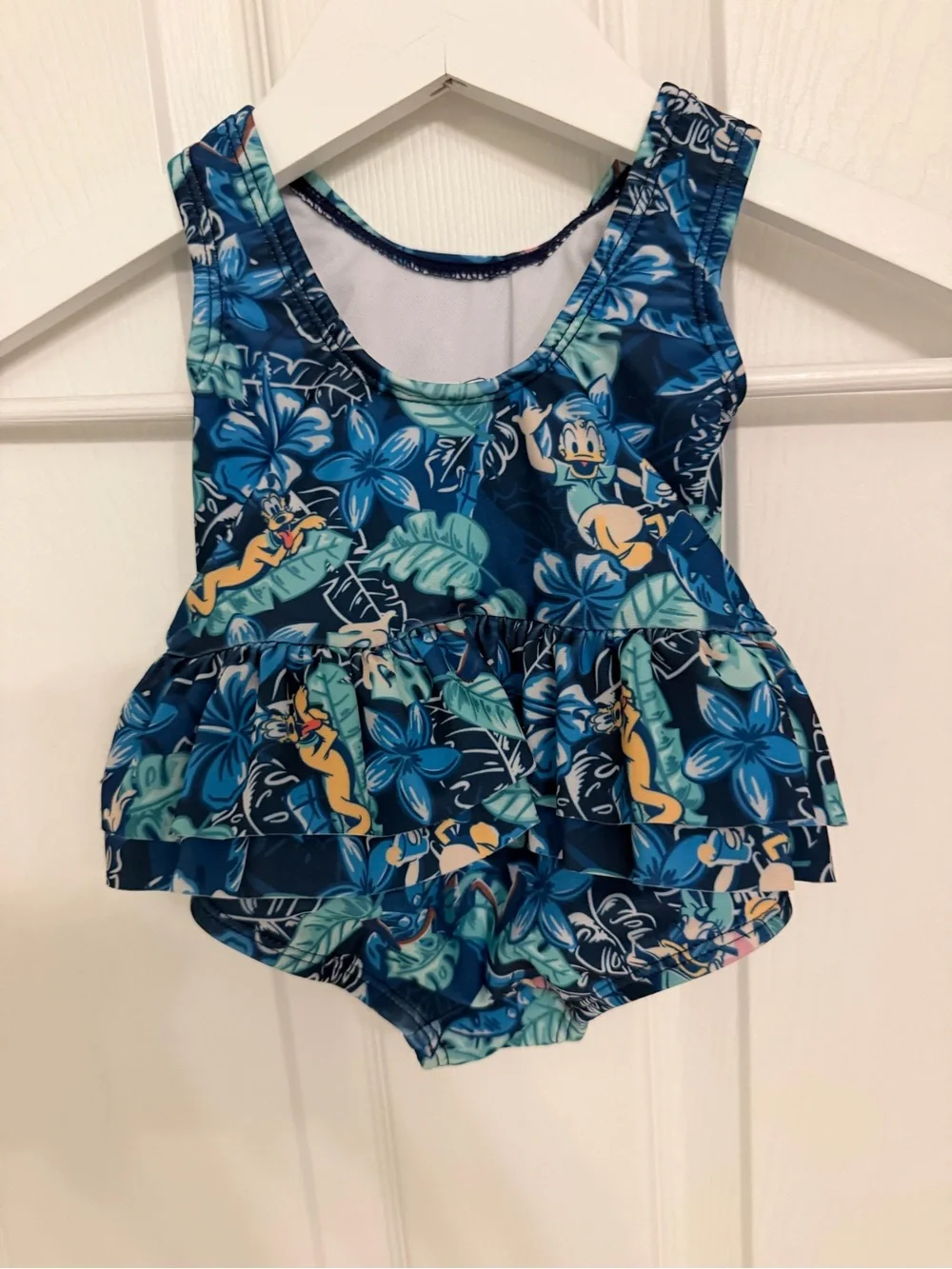 Disney Baby Girls Tropical Donald Duck Ruffle Swimsuit 3 - 6 Months one piece